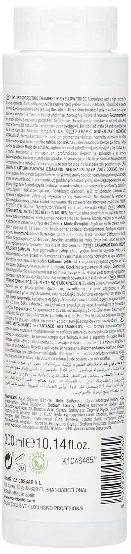 Montibello Color Correction Stop Yellow Shampoo 300ml