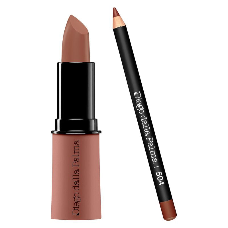 Diego Dalla Palma Lip Contour Kit Gianduja 504 2 Piece Gift Set: Lipstick 4g - Lip Liner 1.1g