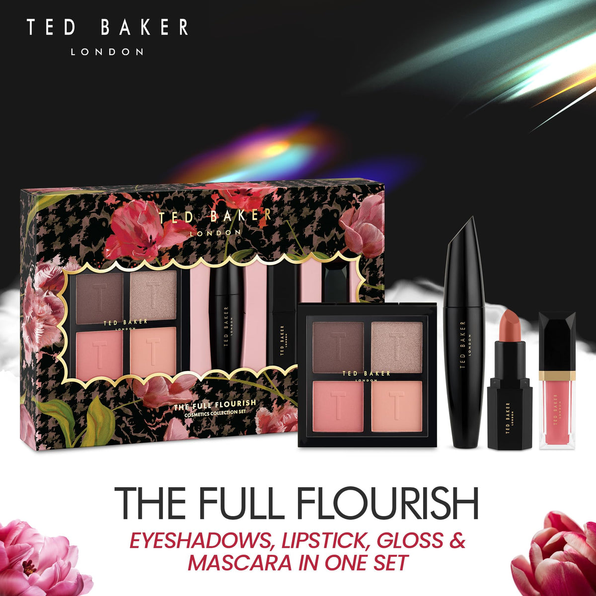 Ted Baker The Full Flourish Christmas Collection Set Gift Set 1x 4 Eyeshadow Palette + 1x Lipstick + 1x Mascara + 1x Lipgloss