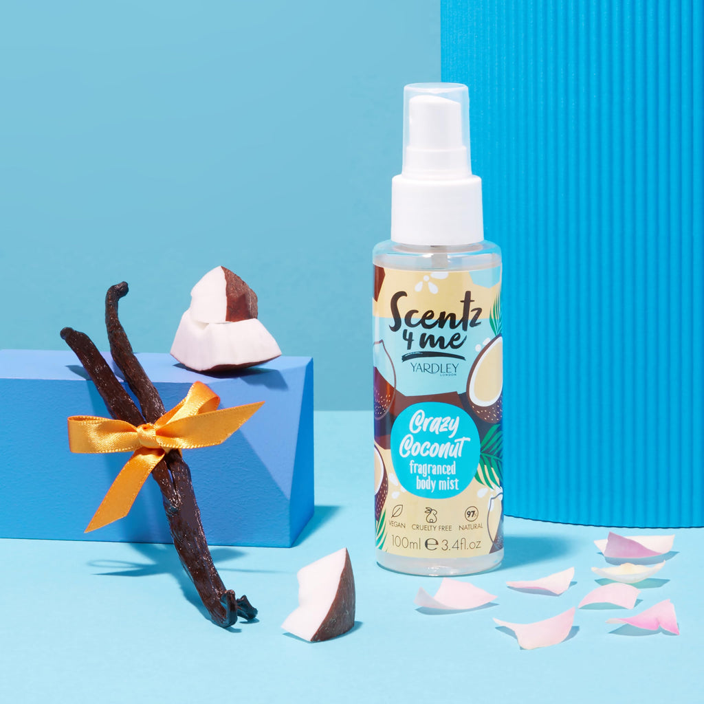 Yardley Scentz 4 Me Fragranced Body Mist 100ml Spray - Crazy Coconut