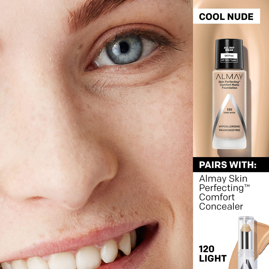 Almay Skin Perfecting Comfort Matte 130 Cool Nude Foundation 30ml