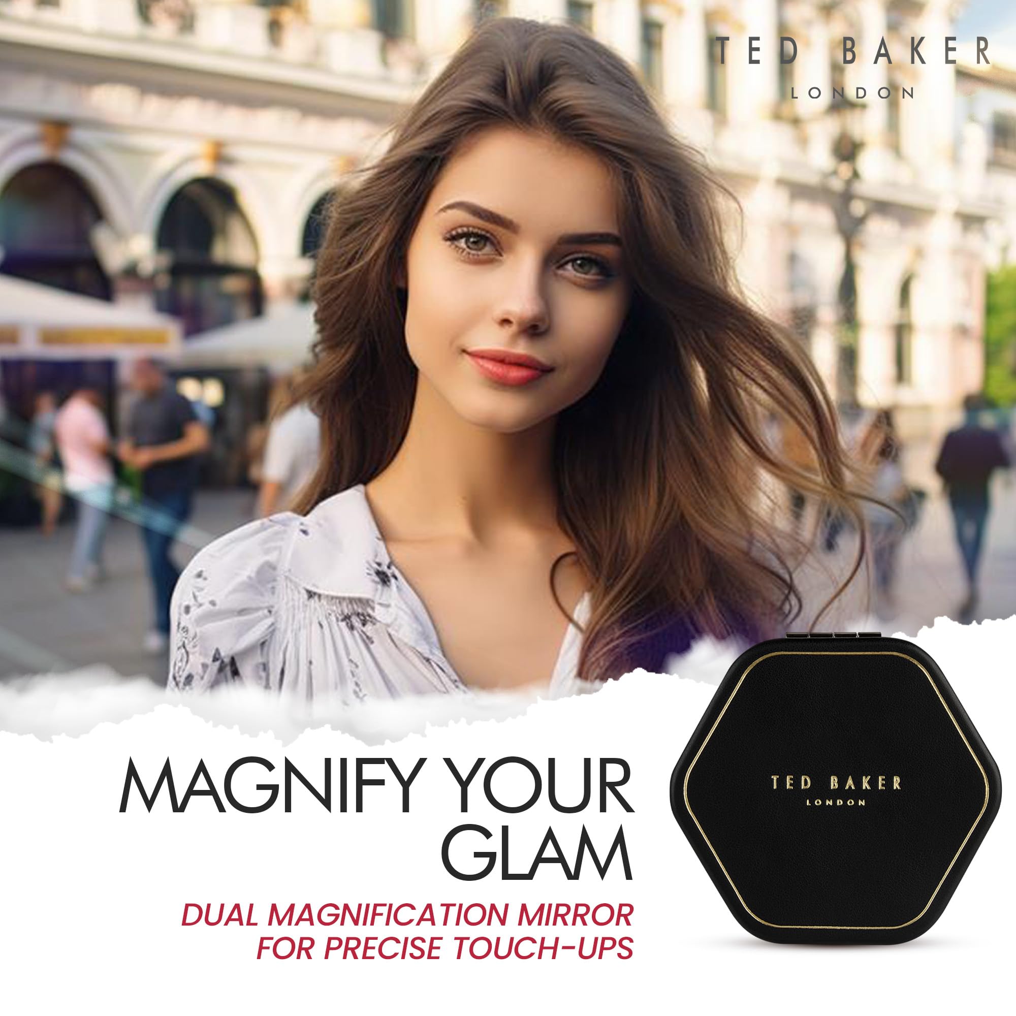 Ted Baker Ready Set Pout Lip Gloss & Mirror Duo Gift Set 1x Lip Gloss + 1x Compact Mirror