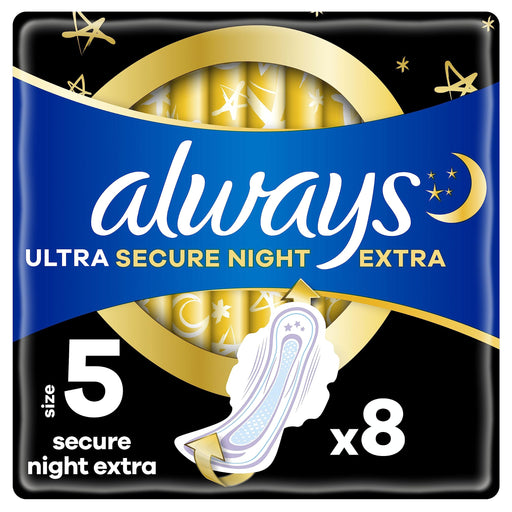 Always Ultra Sanitary Towels Secure Night Extra With Wings (Size 5)