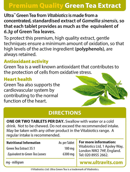 Vitabiotics Ultra Green Tea Tablets 