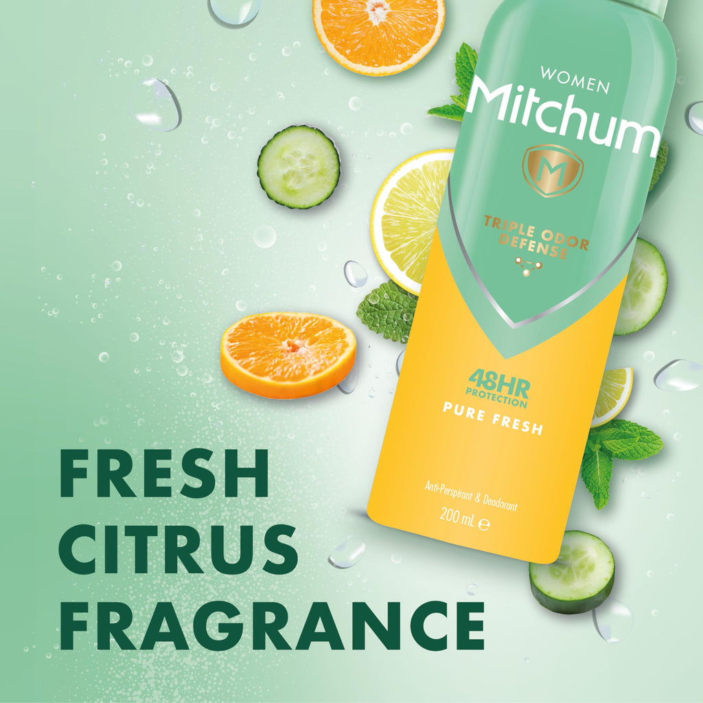 Mitchum Women Pure Fresh Deodorant Spray 200ml - Bath & Body at MyBeautyBoutique by Mitchum