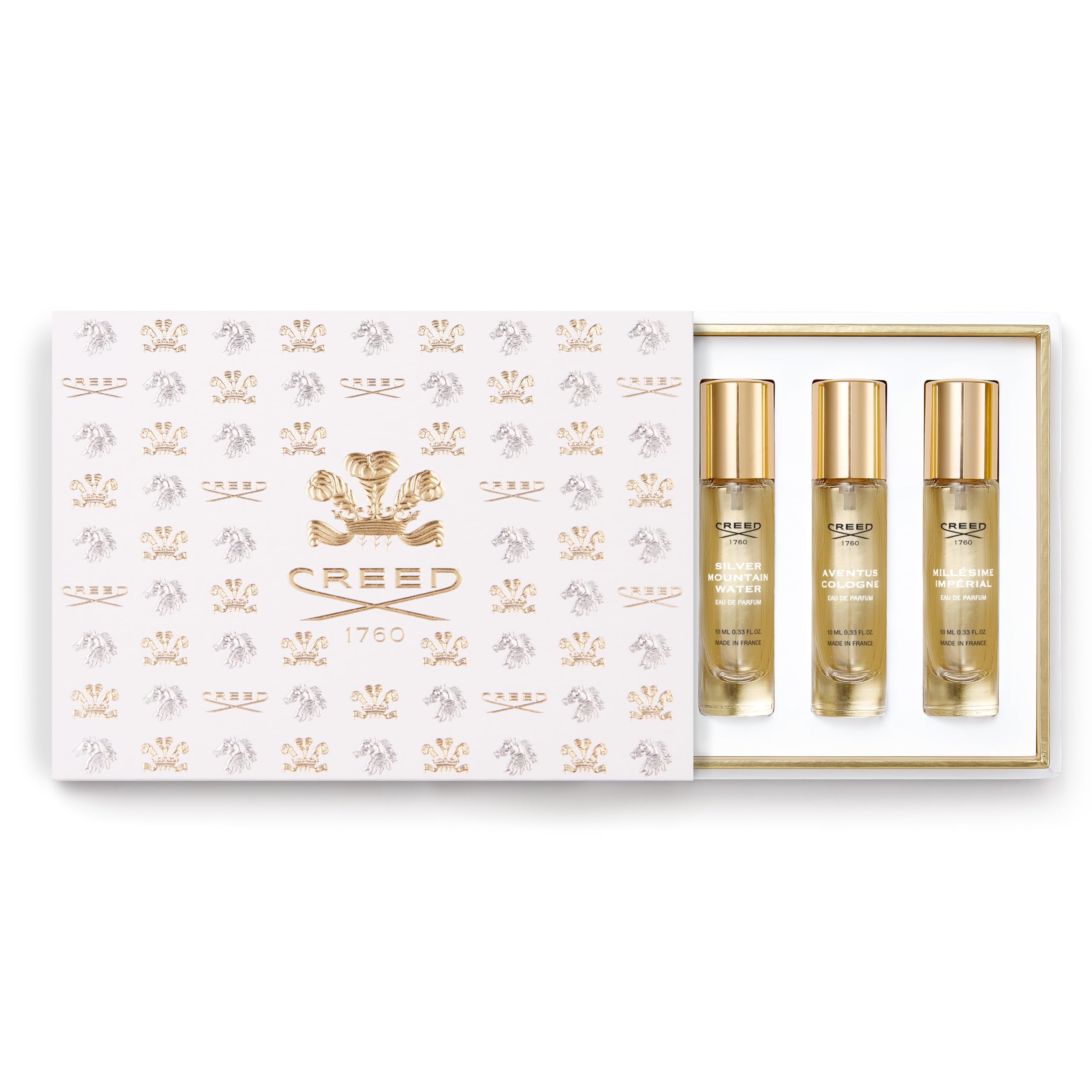 Creed Men Gift Set 10ml Aventus EDP + 10ml Green Irish Tweed EDP + 10ml Silver Mountain Water EDP + 10ml Aventus Cologne + 10ml MillÃ©sime ImpÃ©rial EDP