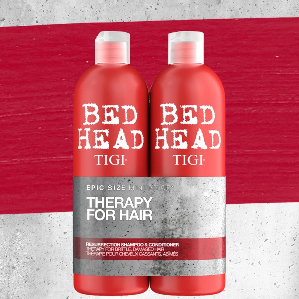 TIGI Bed Head Resurrection Tween Duo 1500ml – Shampoo & Conditioner Set for Damaged Hair, Intense Repair & Moisturising, Colour-Safe