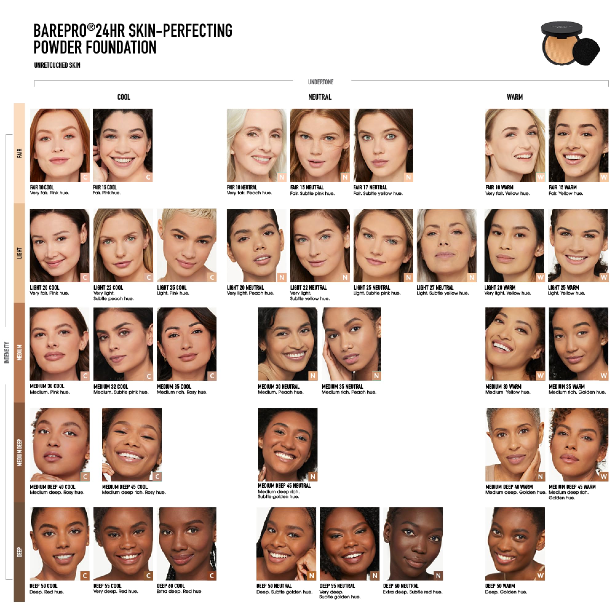 bareMinerals BarePro 24H Skin-Perfecting Powder Foundation 8g - Light 20 Cool