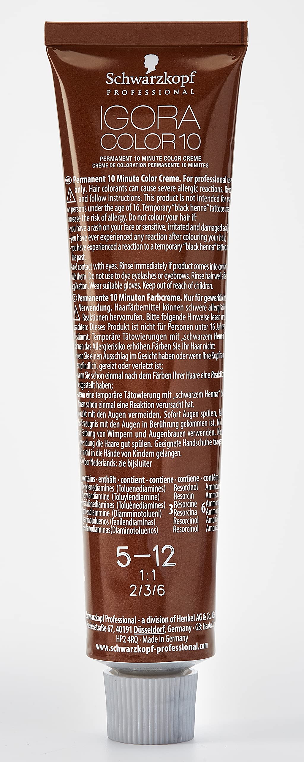 Schwarzkopf Igora Color 10 Permanent Hair Colour Cream 60ml - 5-12 Light Brown