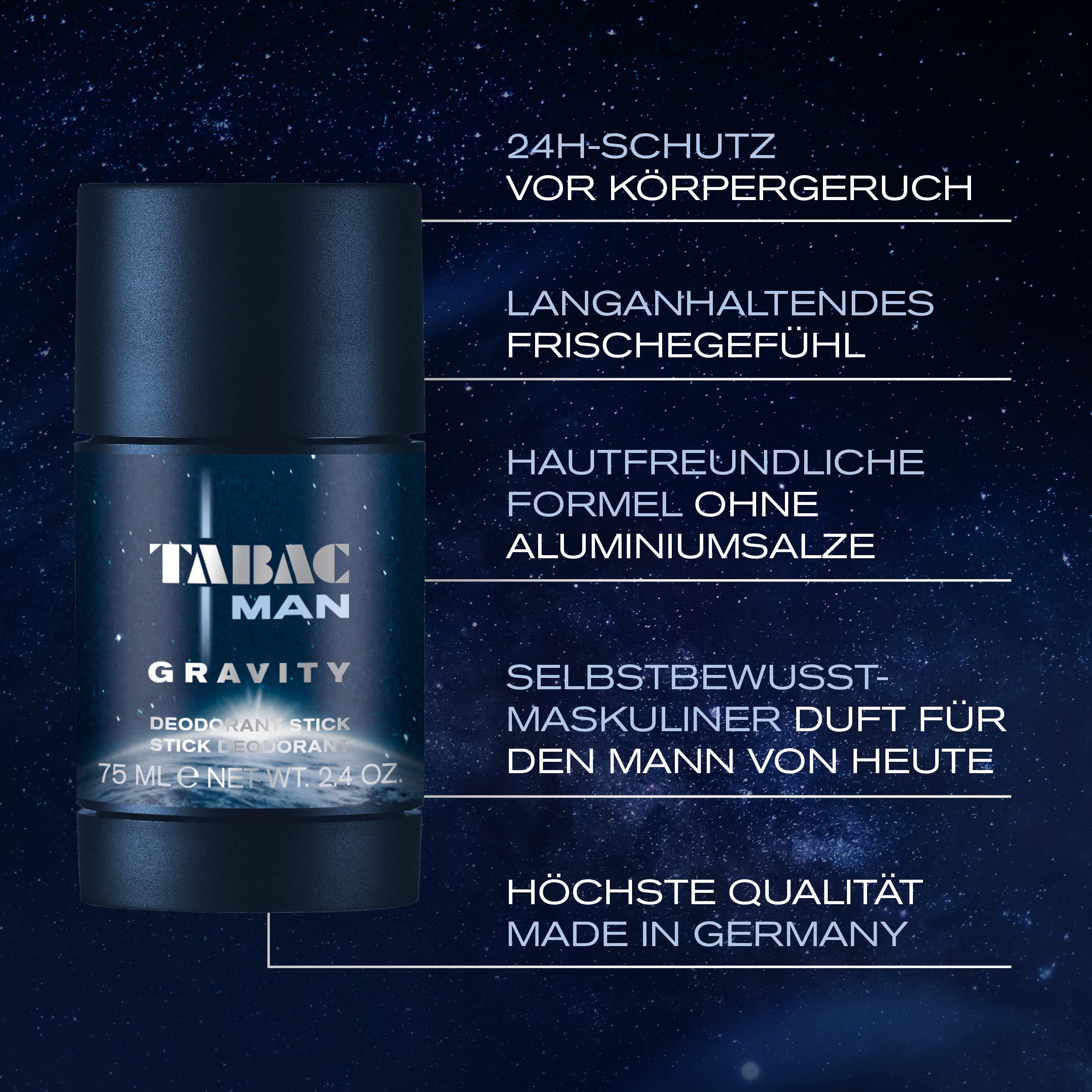 Mäurer & Wirtz Tabac Man Gravity Deodorant Stick 75g - Deodorants & Anti-Perspirants at MyBeautyBoutique by Mäurer & Wirtz