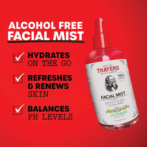 Thayers Witch Hazel Aloe Vera Formula Facial Mist 237ml - Cucumber/Alcohol Free