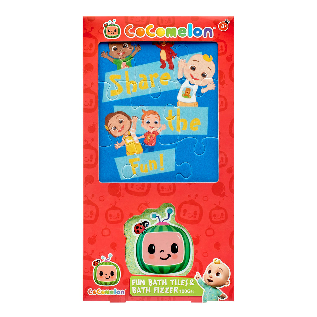 Cocomelon Gift Set 100g Bath Fizzer & Bath Tiles