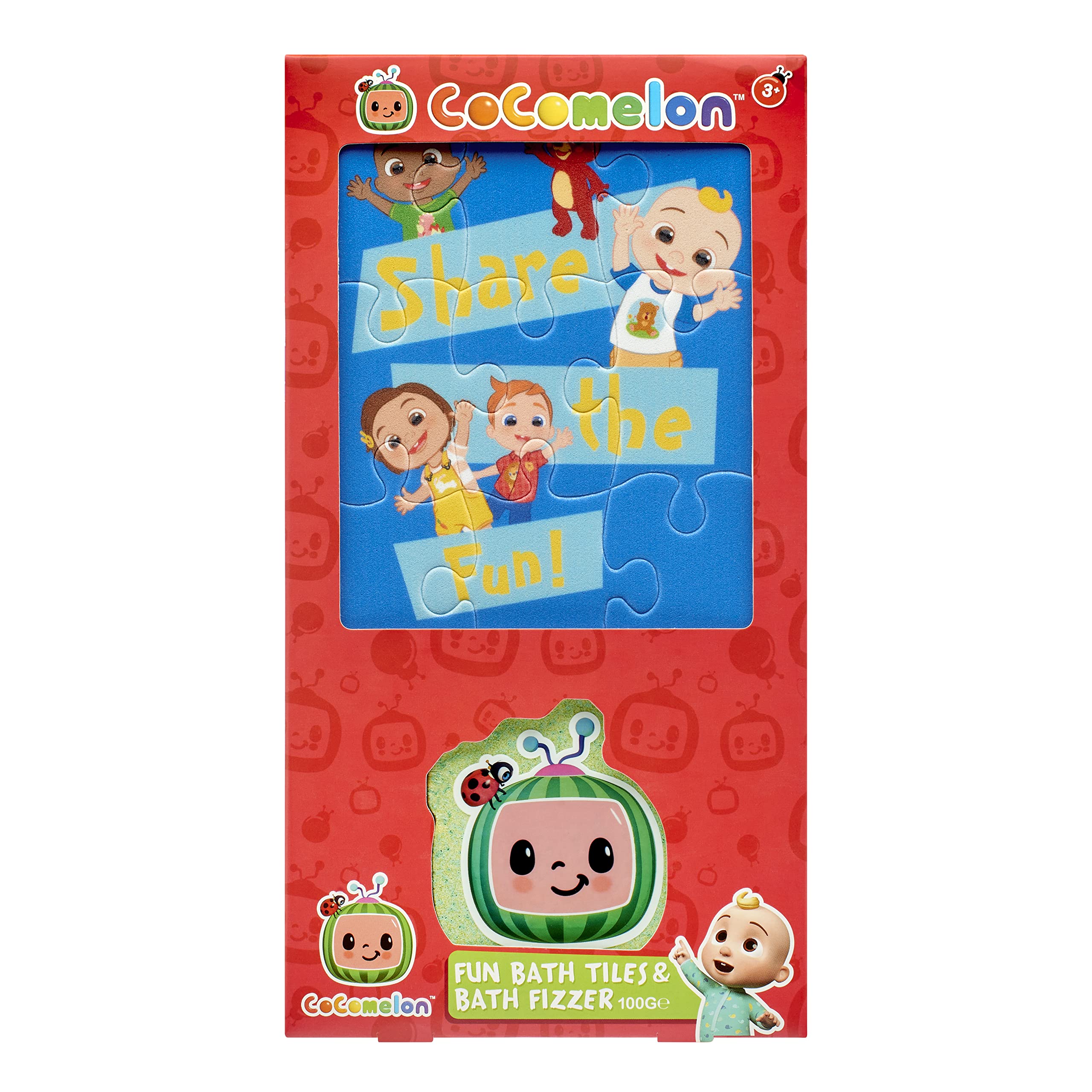 Cocomelon Gift Set 100g Bath Fizzer & Bath Tiles