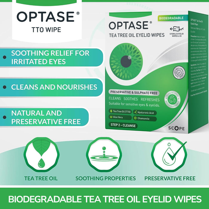 Optase Tea Tree Oil Eye Lid Wipes