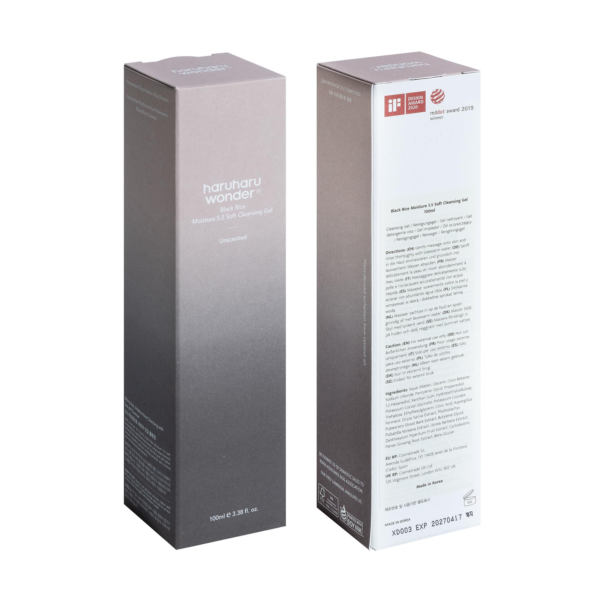 Haruharu Wonder Black Rice Moisture 5.5 Soft Cleansing Gel 100ml