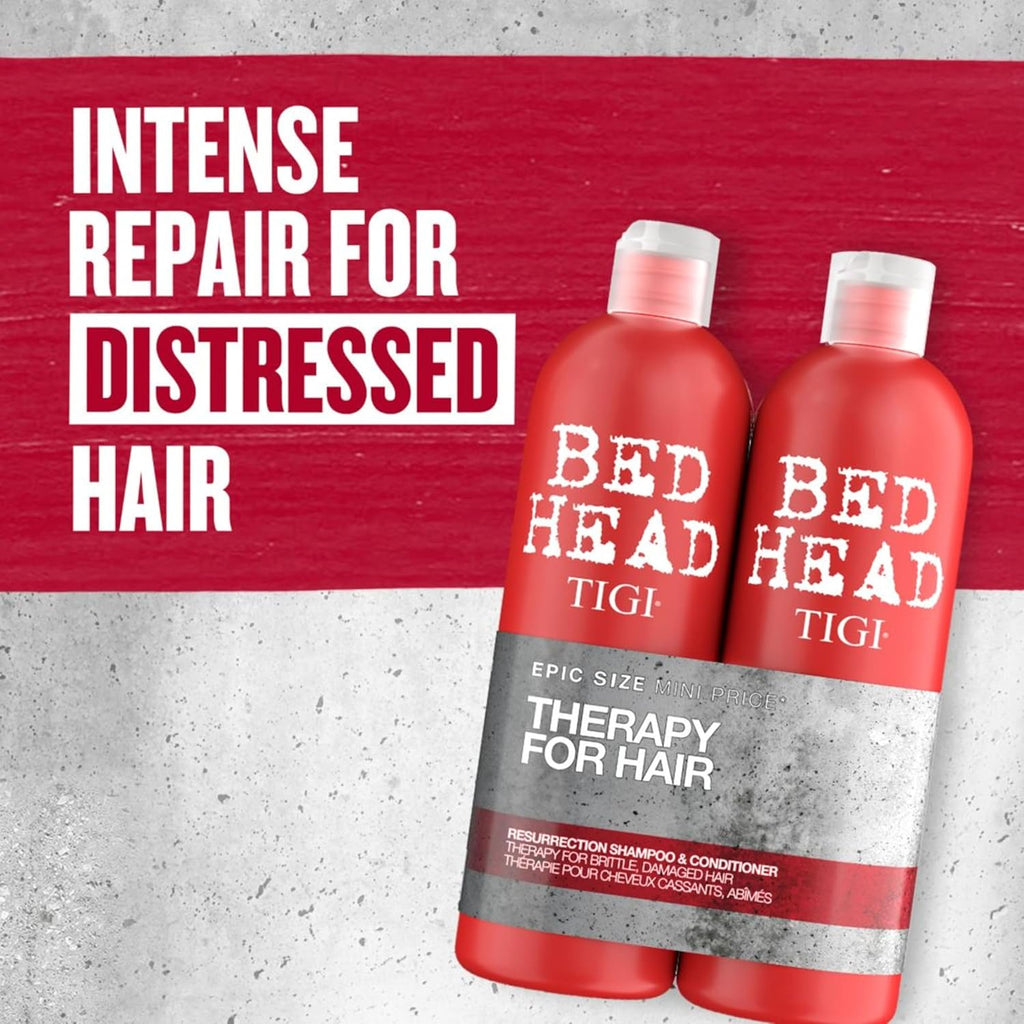 TIGI Bed Head Resurrection Tween Duo 1500ml – Shampoo & Conditioner Set for Damaged Hair, Intense Repair & Moisturising, Colour-Safe
