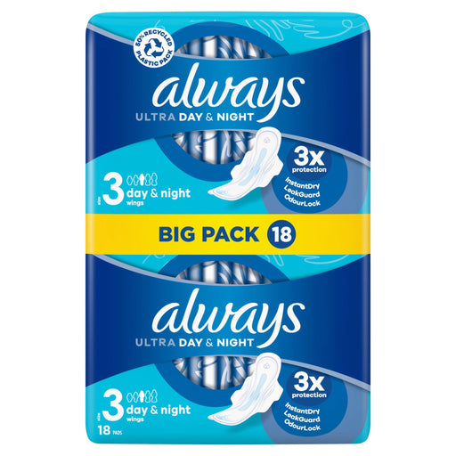 Always Ultra Sanitary Towels Day & Night Wings Size 3