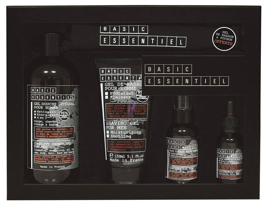 Jeanne Arthes Bare Essentiel Gift Set 500ml Shower Gel + 150ml Shaving Gel + 30ml Multifunction Oil + 75ml Moisturizer