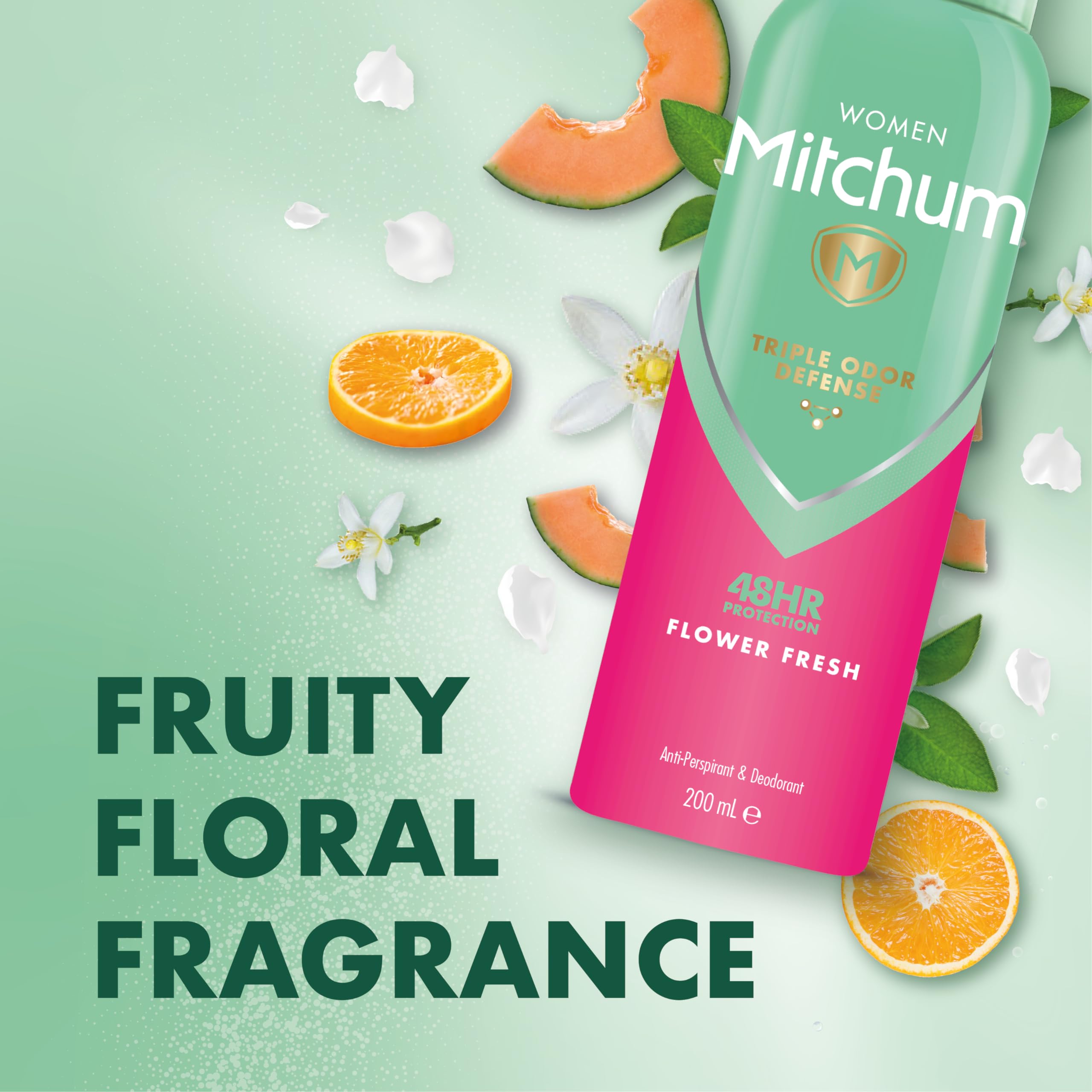 Mitchum Women Triple Odor Defense 48HR Protection Flower Fresh Antiperspirant & Deodorant 200ml - Personal Hygiene at MyBeautyBoutique by Mitchum