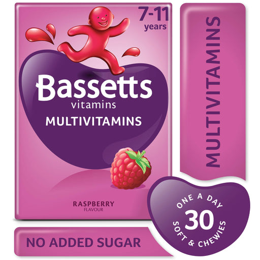 Bassett's Multi-Vitamin Pastilles 7-11 Years Raspberry