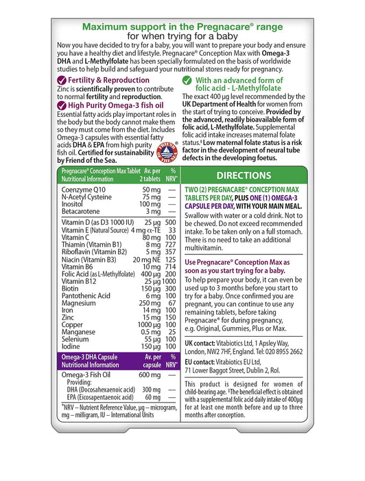 Vitabiotics Pregnacare Conception Max Tablets/Capsules