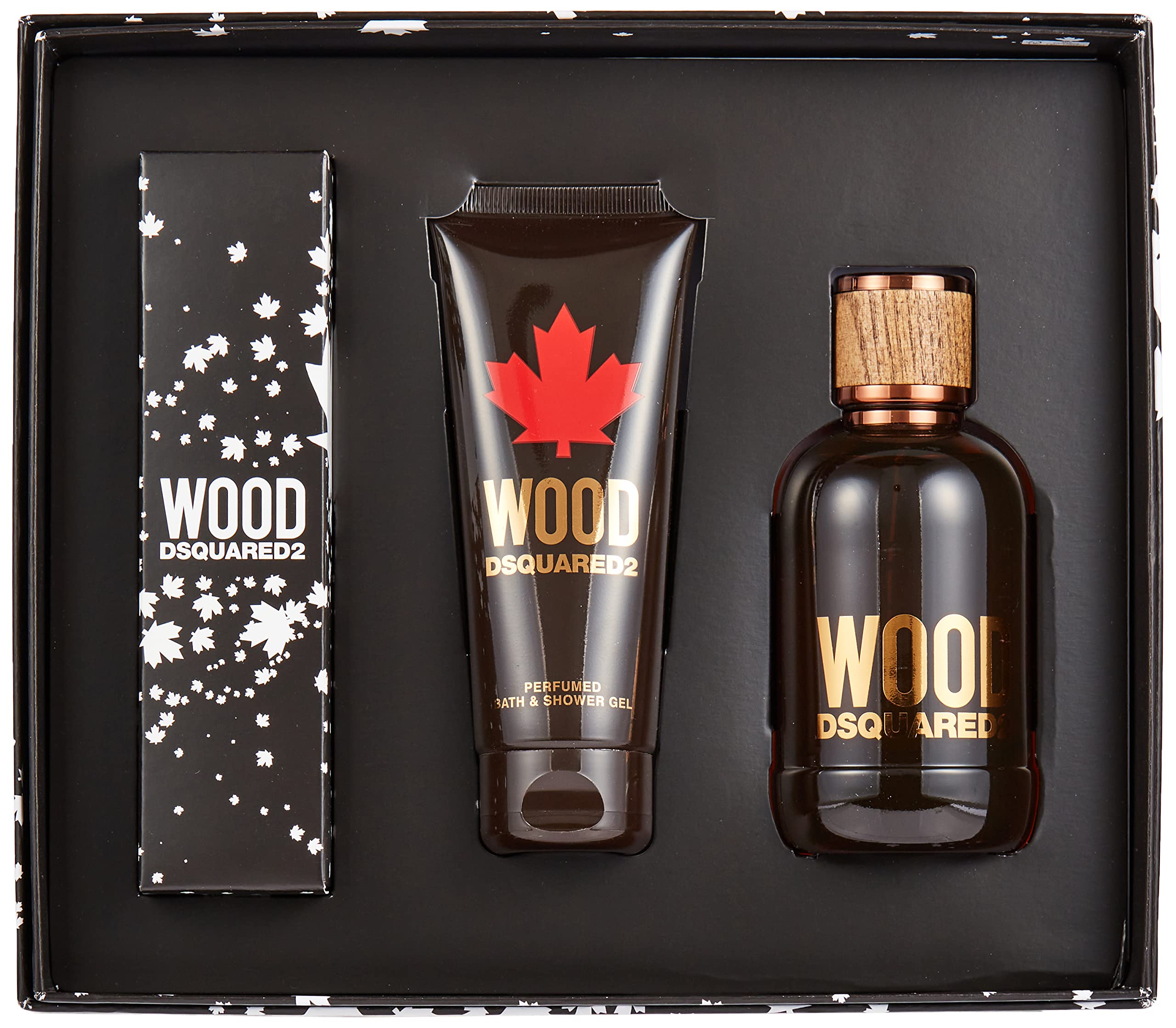 Dsquared2 Wood 3 Piece Gift Set: Eau de Toilette 100ml - Shower Gel 100ml - Key Ring - Gift Set at MyBeautyBoutique by Dsquared2