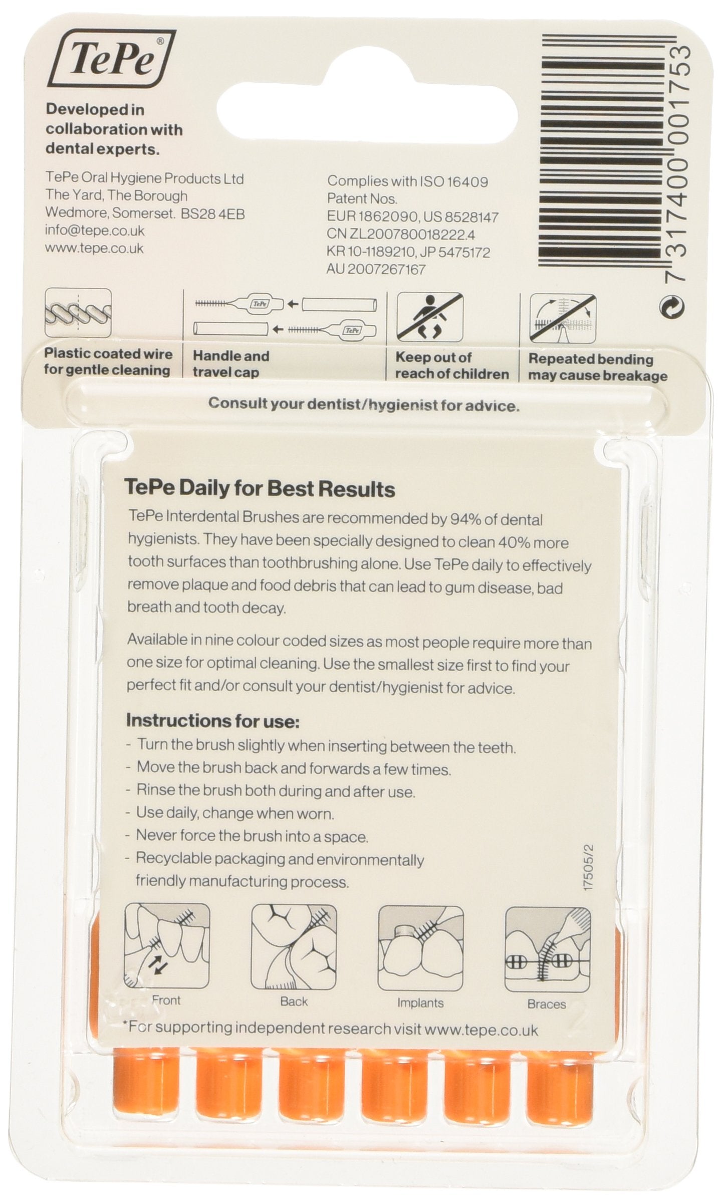 TePe Interdental Brushes Orange 0.45mm 