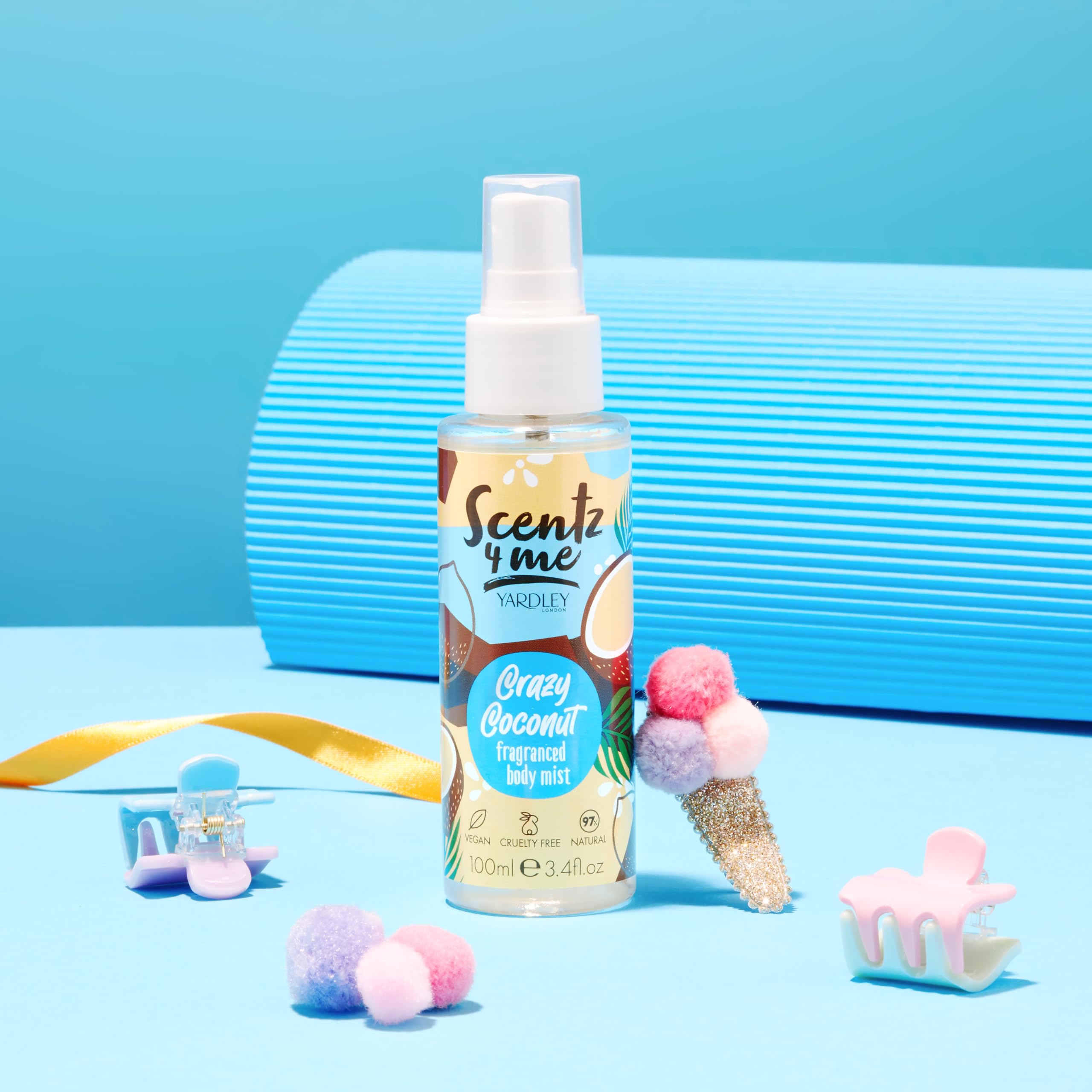 Yardley Scentz 4 Me Fragranced Body Mist 100ml Spray - Crazy Coconut
