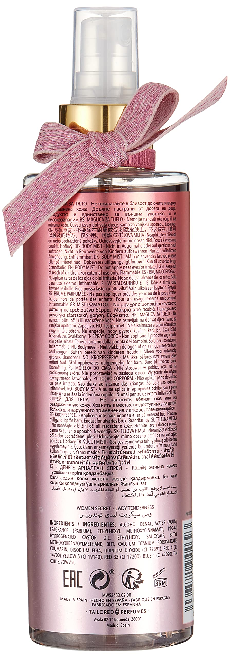 Women'Secret Lady Tenderness Body Mist 250ml - Body Sprays at MyBeautyBoutique by Women'Secret