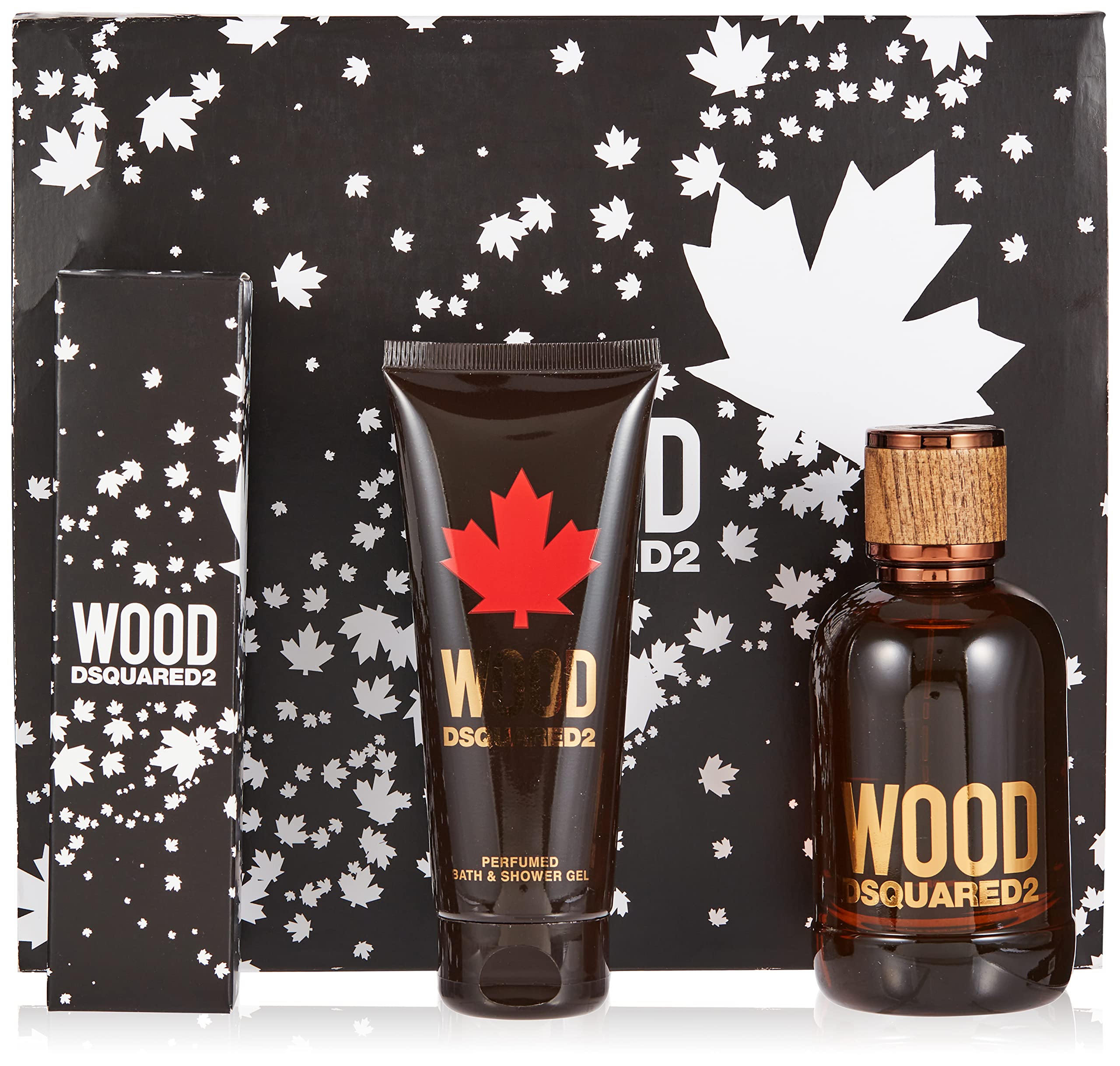 Dsquared2 Wood 3 Piece Gift Set: Eau de Toilette 100ml - Shower Gel 100ml - Key Ring - Gift Set at MyBeautyBoutique by Dsquared2