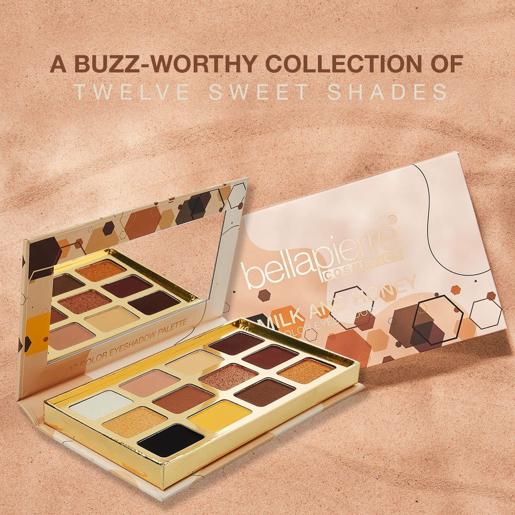 Bellapierre Cosmetics 12 Colour Eyeshadow Palette 25g - Milk And Honey