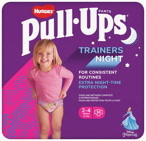 Huggies Pull-Ups Trainers Night Time Girl 2-4 Years Nappy Size 5-6+