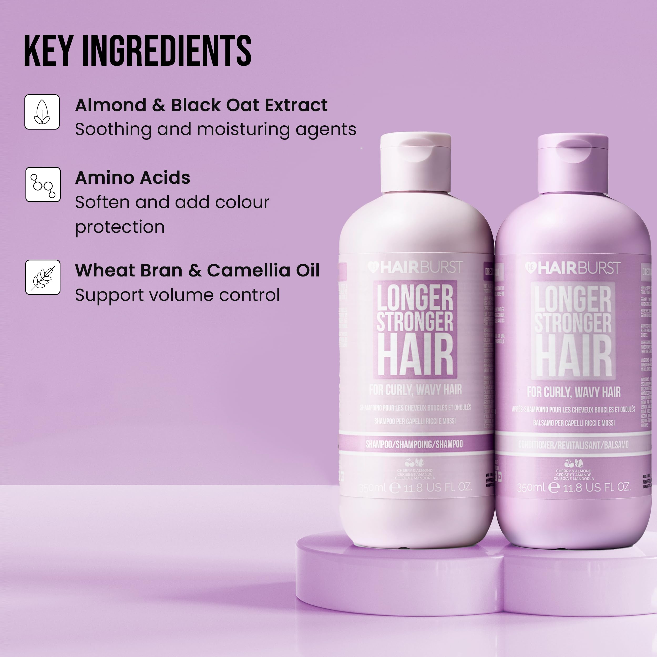 Hairburst Curly and Wavy Hair Bundle - Shampoo 350ml + Conditioner 350ml
