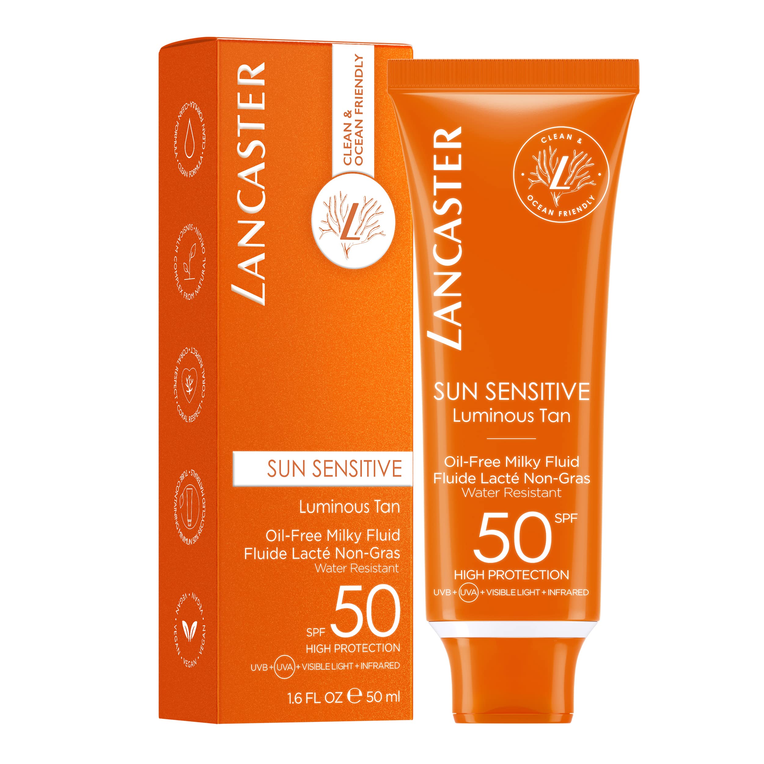 Lancaster Sun Sensitive Luminous Tan Oil Free Milky Fluid SPF50 50ml