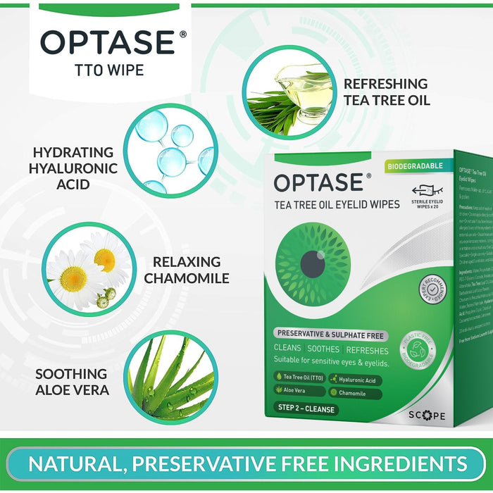 Optase Tea Tree Oil Eye Lid Wipes