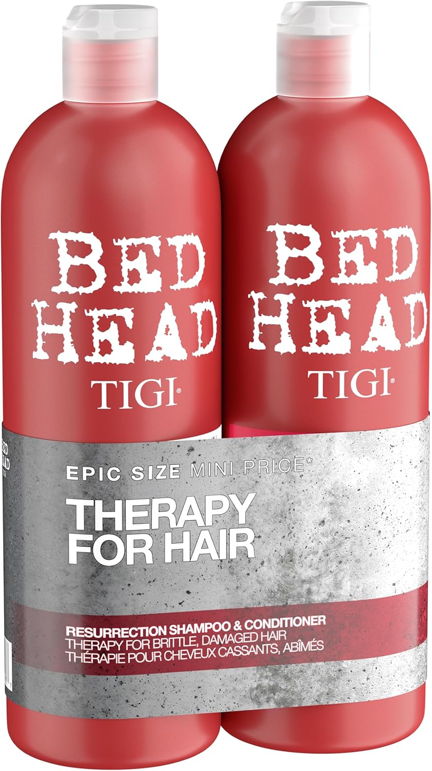 TIGI Bed Head Resurrection Tween Duo 1500ml – Shampoo & Conditioner Set for Damaged Hair, Intense Repair & Moisturising, Colour-Safe