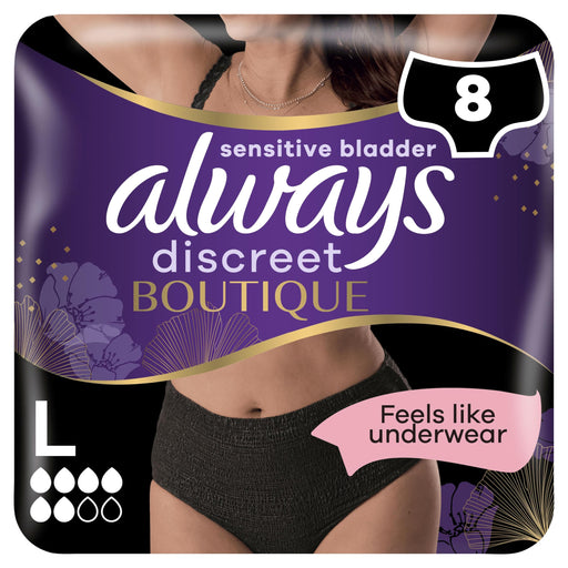 Always Discreet Boutique Underwear Incontinence Pants Plus Large Black