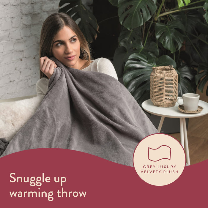 Dreamland Snuggle Up Warming Throw-Grey 120X160cm