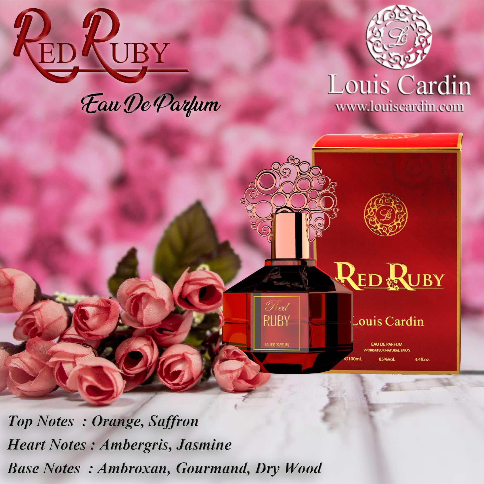 Louis Cardin Red Ruby Eau de Parfum 100ml - Eau de Parfum at MyBeautyBoutique by Louis Cardin