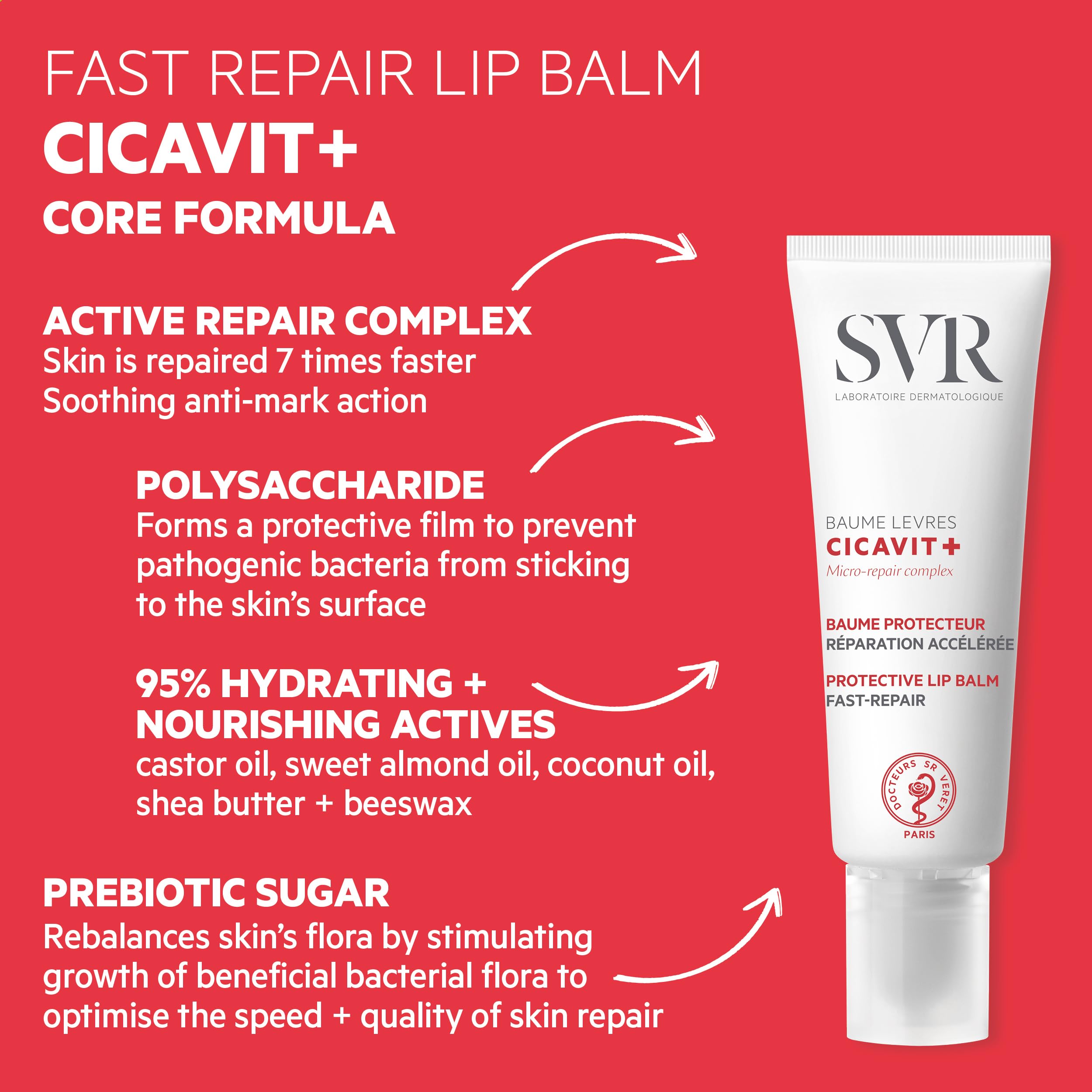 SVR Laboratoires Baume Levres Cicavit+ Protective Lip Balm 10g