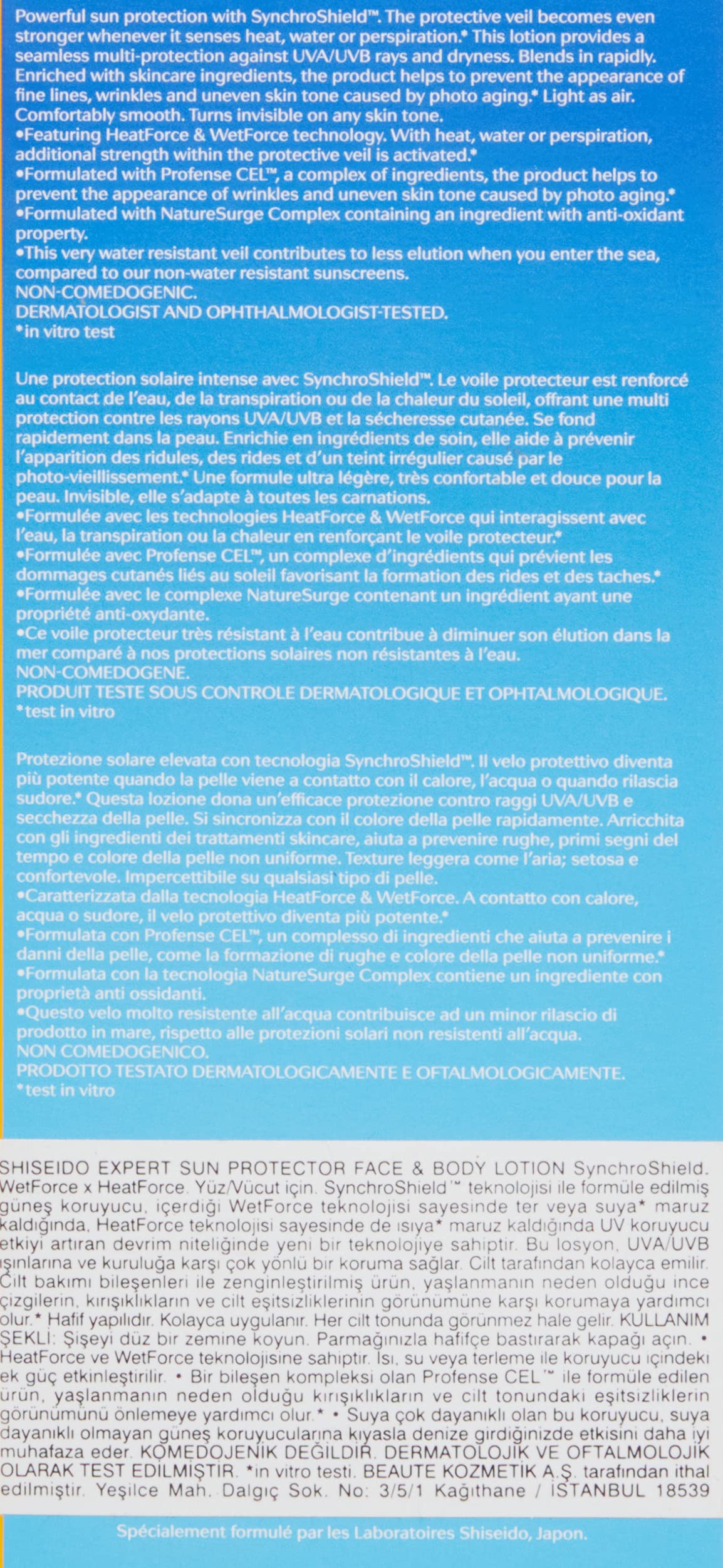 Shiseido Expert Sun Protector Face And Body Lotion SPF50+ 300ml