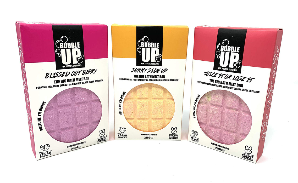 Bubble Up Bath Oil Melt Soap Bar 210g - Raspberry & Grape