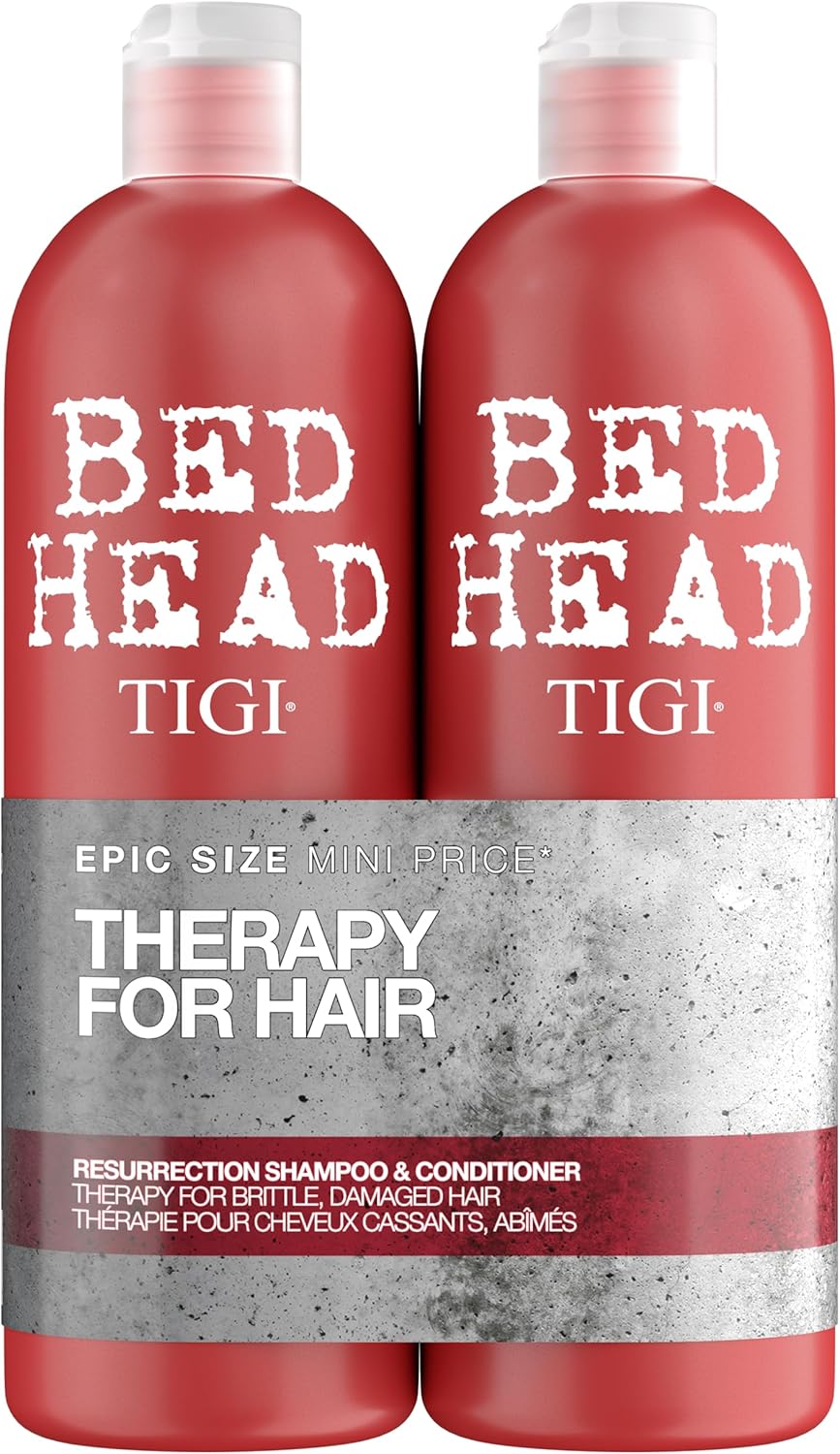 TIGI Bed Head Resurrection Tween Duo 1500ml – Shampoo & Conditioner Set for Damaged Hair, Intense Repair & Moisturising, Colour-Safe