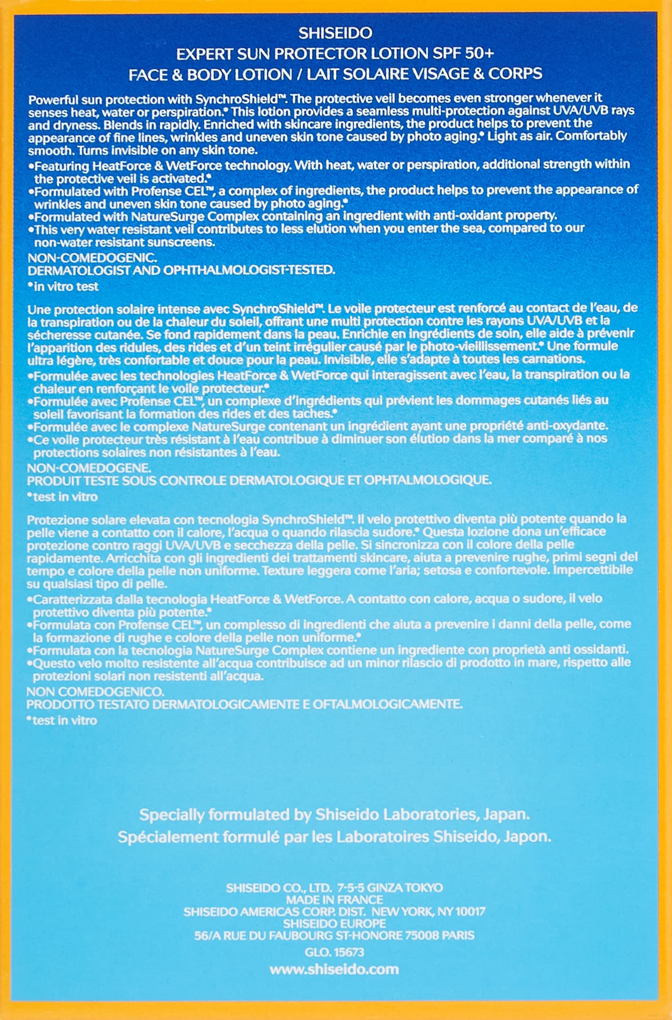 Shiseido Expert Sun Protector Face And Body Lotion SPF50+ 150ml