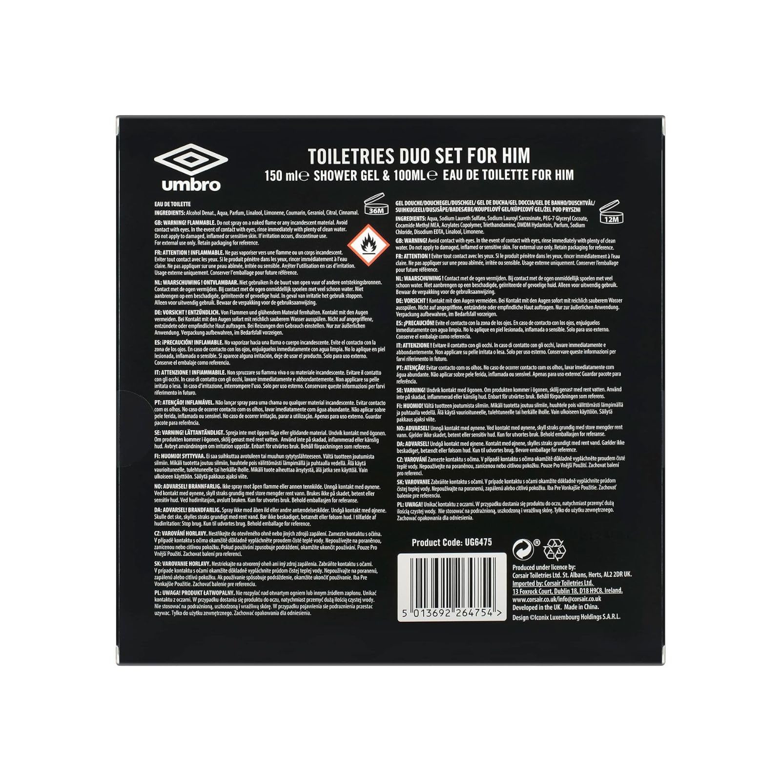 Umbro Power Gift Set 100ml EDT + 150ml Body Wash