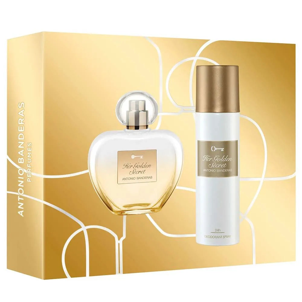 Antonio Banderas Her Golden Secret Gift Set 80ml EDT + 150ml Deodorant Spray - For Her at MyBeautyBoutique by Antonio Banderas