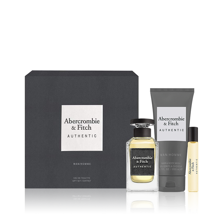 Abercrombie & Fitch Authentic Man Gift Set 100ml EDT + 200ml Hair & Body Wash + 15ml EDT