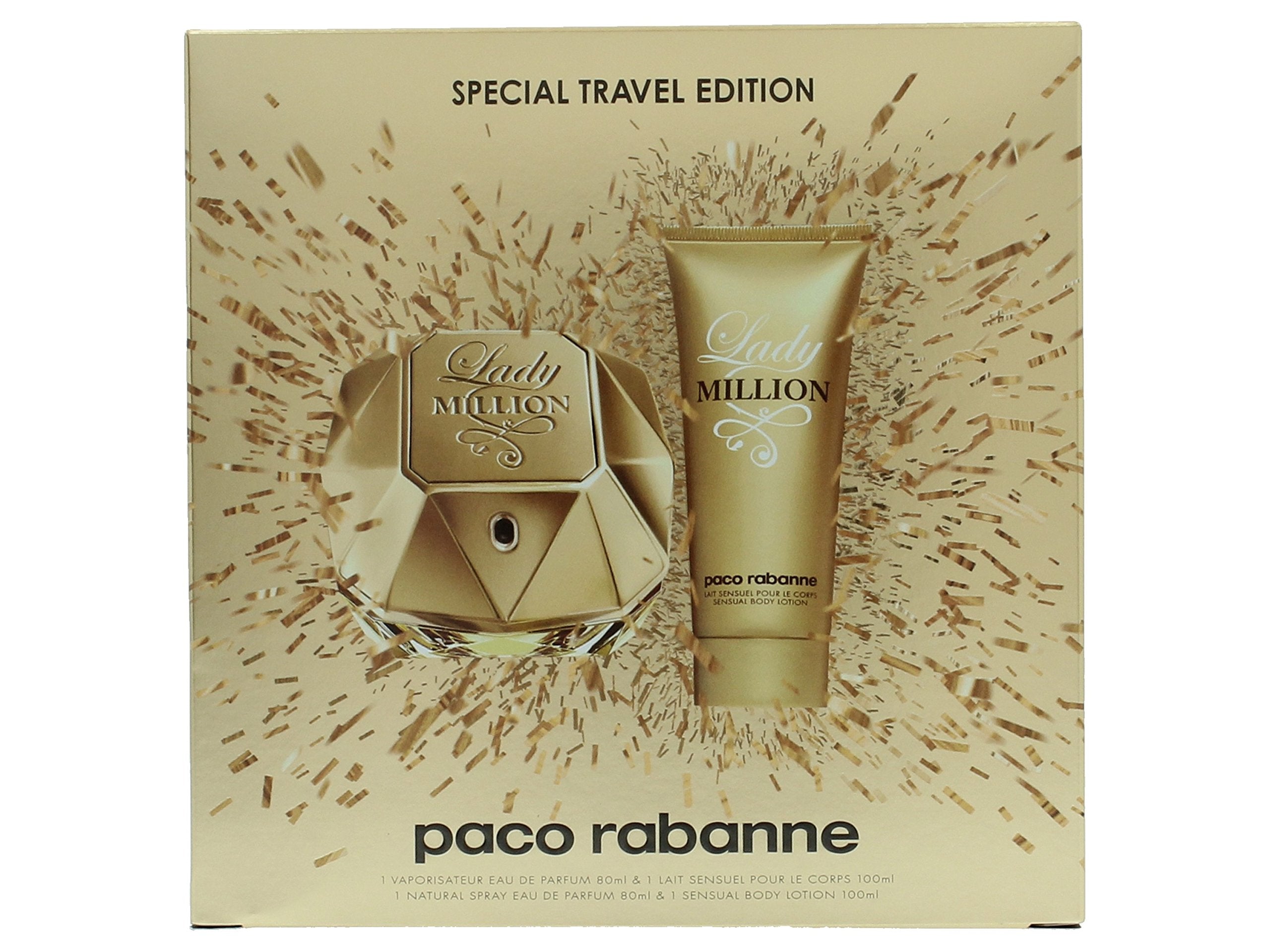 Paco Rabanne Lady Million Gift Set 80ml EDP + 100ml Body Lotion - For Her at MyBeautyBoutique by Paco Rabanne