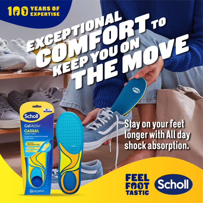 Scholl Gel Activ Casual Insoles Small 3.5-7.5 2 Pack