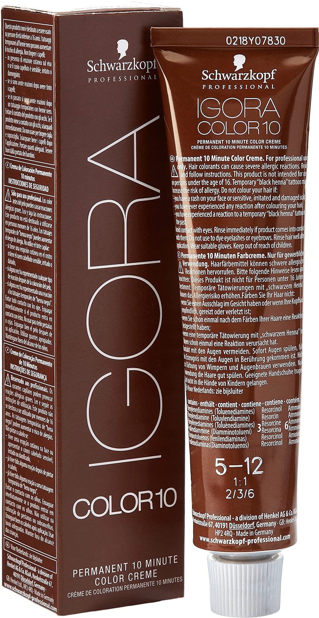 Schwarzkopf Igora Color 10 Permanent Hair Colour Cream 60ml - 5-12 Light Brown
